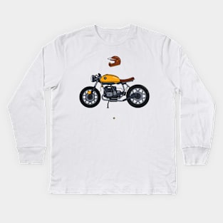 Cafe Racer motorbyke hipster print and speed lovers Kids Long Sleeve T-Shirt